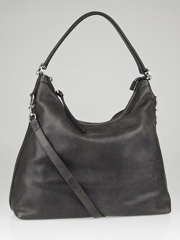 Gucci Grey Leather Miss GG Original Hobo Bag