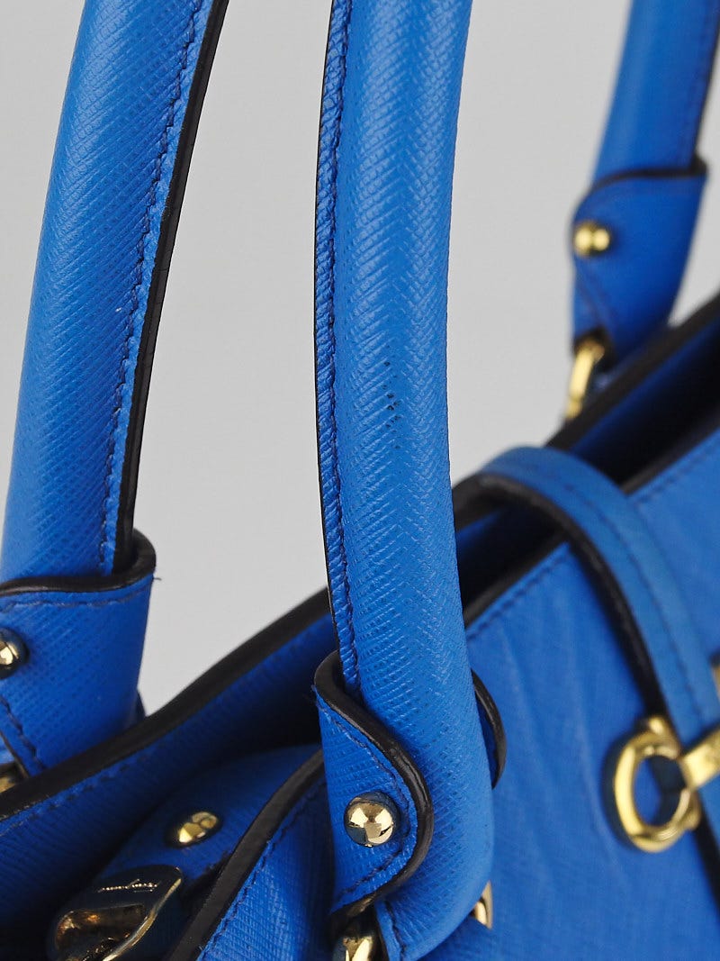 Salvatore Ferragamo Blue Saffiano Leather Briana Small Tote Bag