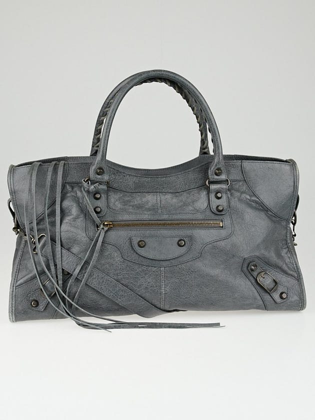 Balenciaga Gris Tarmac Lambskin Leather Part Time Bag