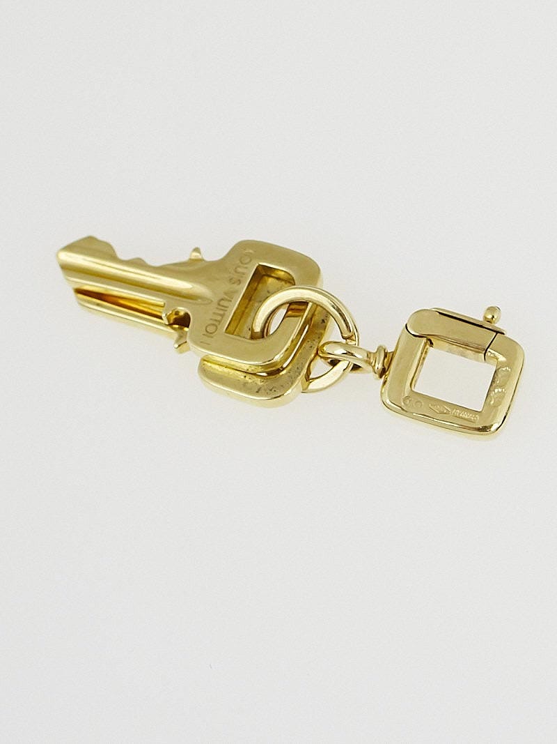 Louis Vuitton 18k Yellow Gold Padlock and Keys Charm