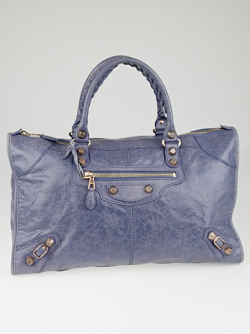 Balenciaga Jacinthe Lambskin Leather Giant 12 Rose Gold Work Bag