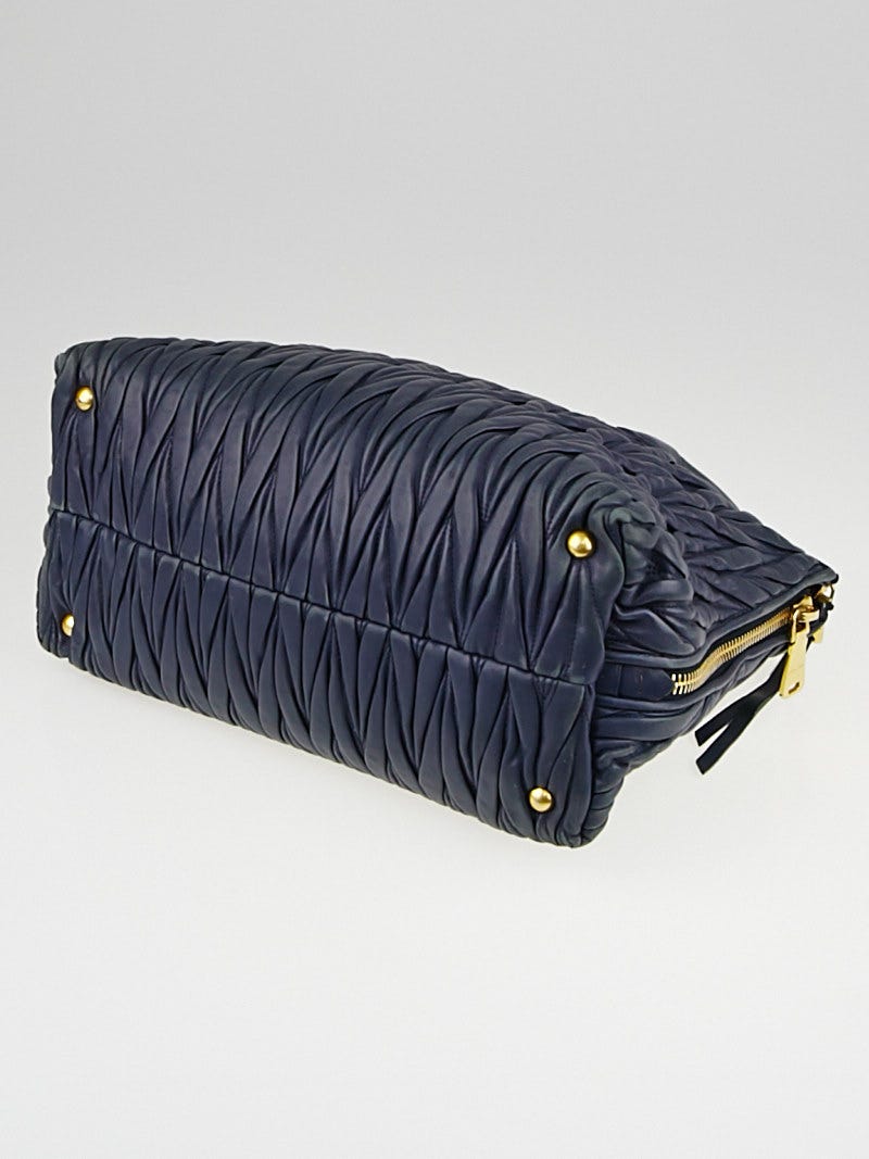 高級品市場 Blue Ink Miu Miu Matelasse Closet  Yoogi's | RN1016 Bag Tote Small Leather Quilted バッグ