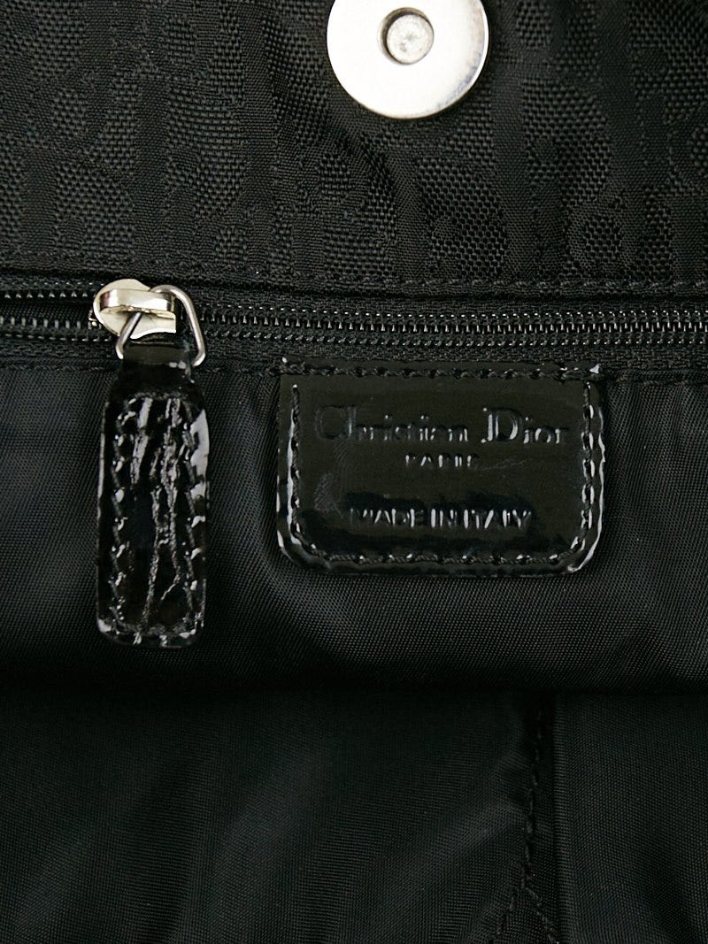 Christian Dior Black Diorissimo Nylon and Patent Leather