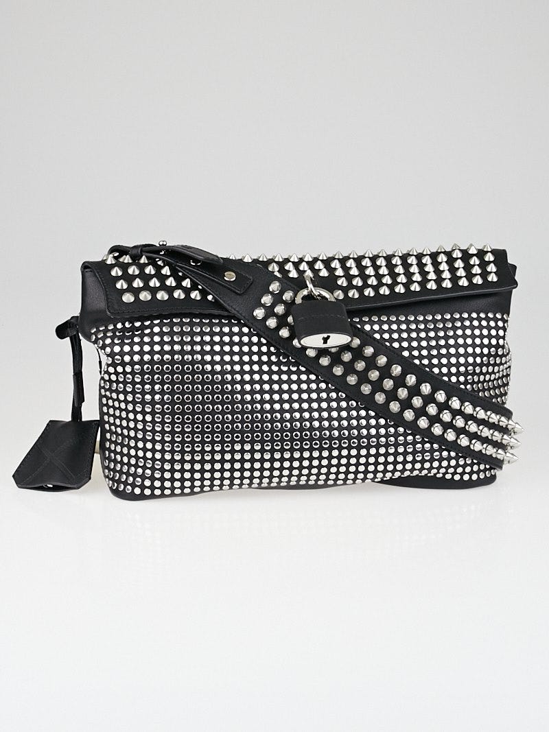 Burberry Black Leather Studded Medium Dalston Shoulder Bag