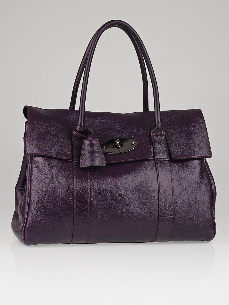 Mulberry Purple Shiny Leather Bayswater Bag Yoogi s Closet