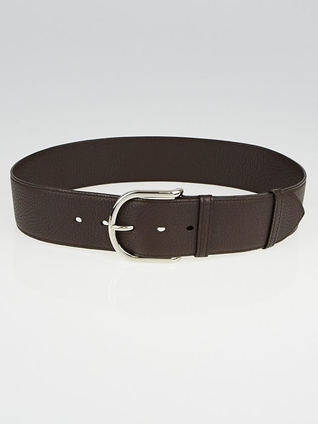 Hermes 50mm Ebene Clemence Leather Rafale Belt Size 75 