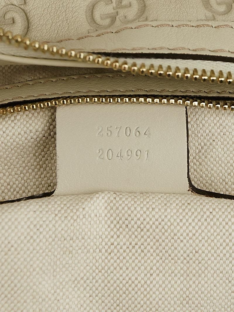 Gucci White Guccissima Leather Mayfair Medium Hobo Bag