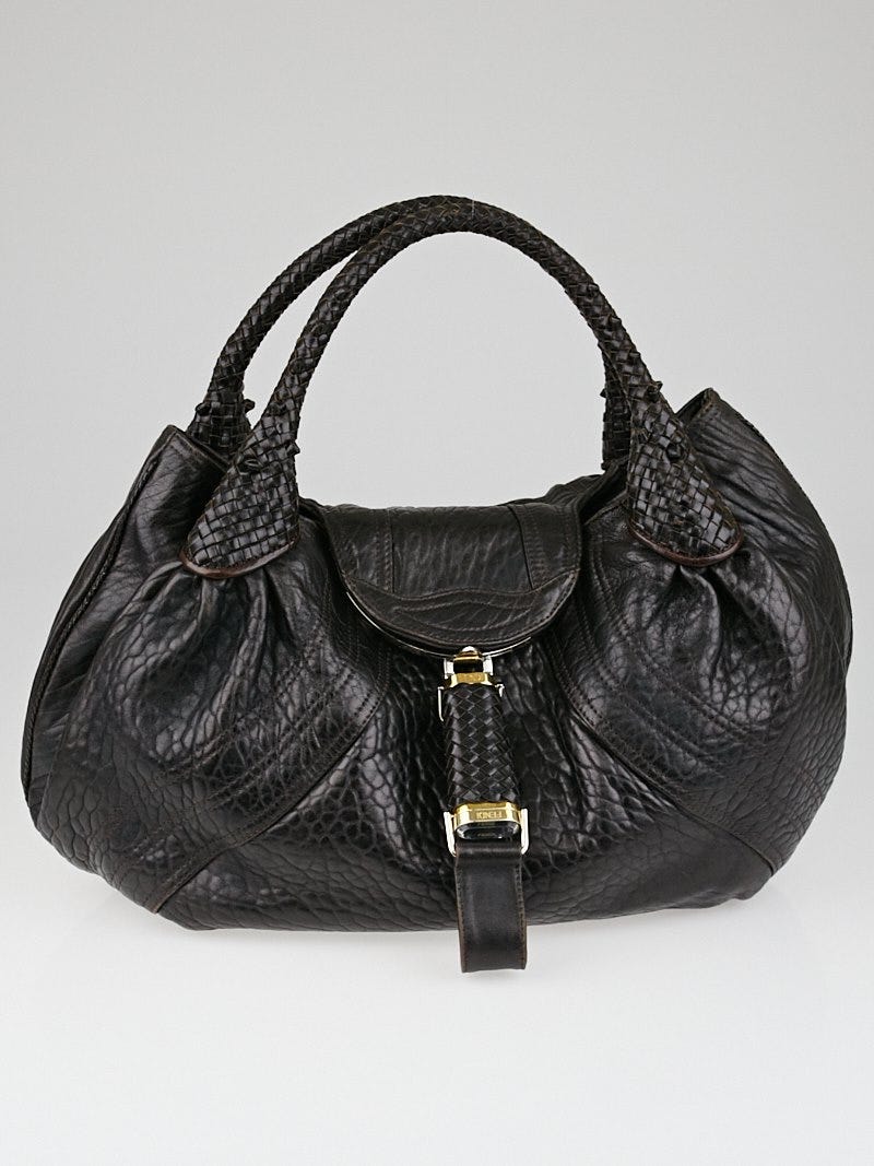 Fendi Dark Brown Nappa Leather Spy Bag - 8BR511
