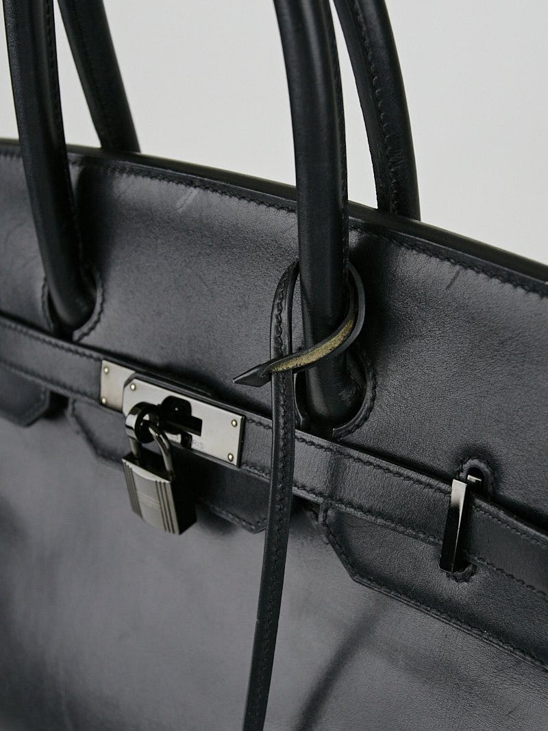 Hermes 30cm Black Box Leather Black Hardware SO Black Birkin Bag - Yoogi's  Closet
