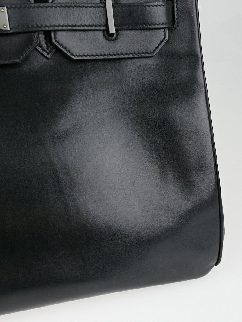 Hermes 35cm Black Box Leather Black Hardware SO Black Birkin Bag