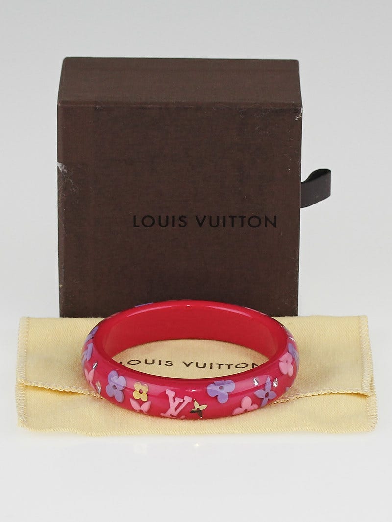 Louis Vuitton Red Monogram Inclusion Bracelet GM - Yoogi's Closet