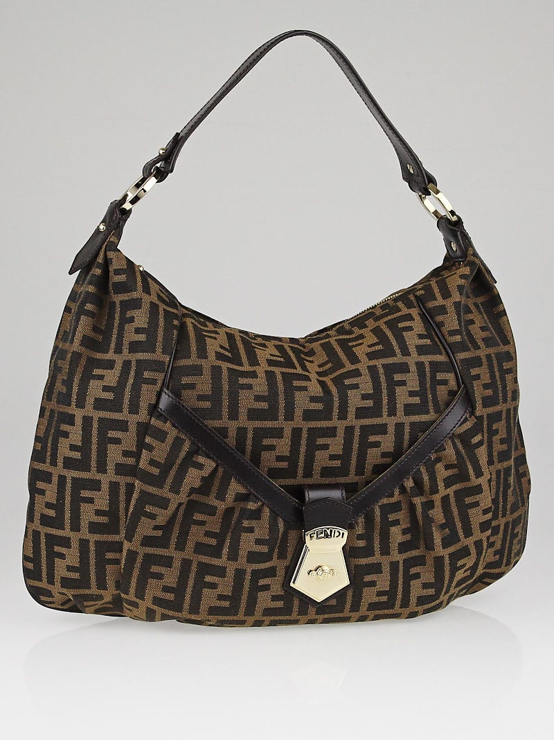 Fendi Tobacco Zucca Print Canvas Chef Hobo Bag 8BR646 Yoogi s Closet