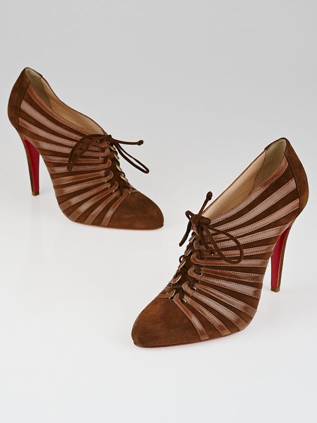 Christian Louboutin Brown Suede Inverness 100 Booties Size 6/36.5
