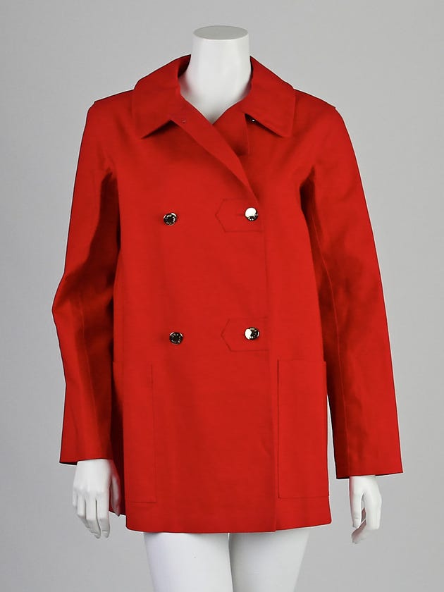 Louis Vuitton Red Cotton Traditionn Trench Coat Size 8/40