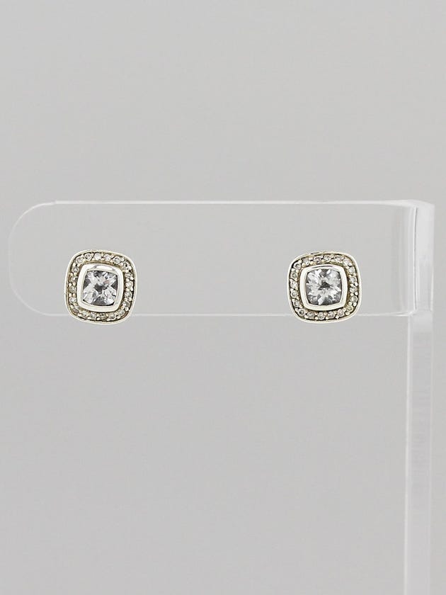 David Yurman 5mm White Topaz and Diamonds Petite Albion Earrings