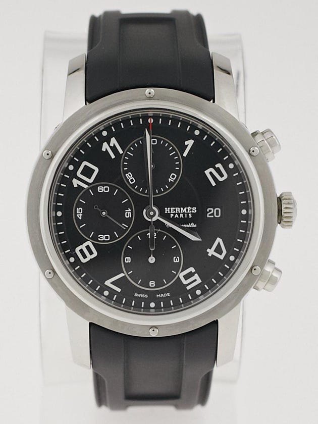 Hermes 44mm Black Titanium Clipper Diver Maxi Automatic Chronograph Watch
