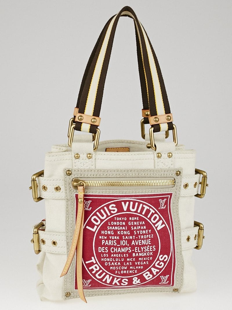 louis vuitton limited edition pm globe canvas trunks & bags shopper auth.