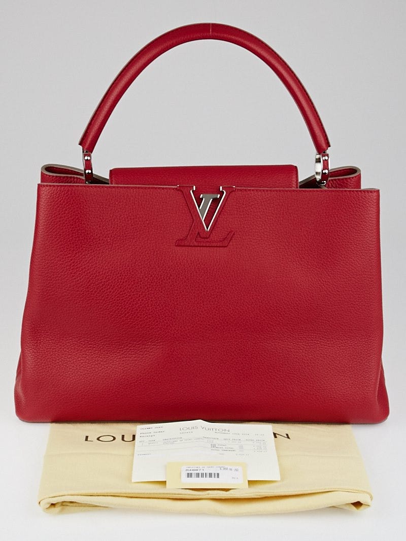 Louis Vuitton Clemence Taurillon Leather Capucines MM Bag - Yoogi's Closet