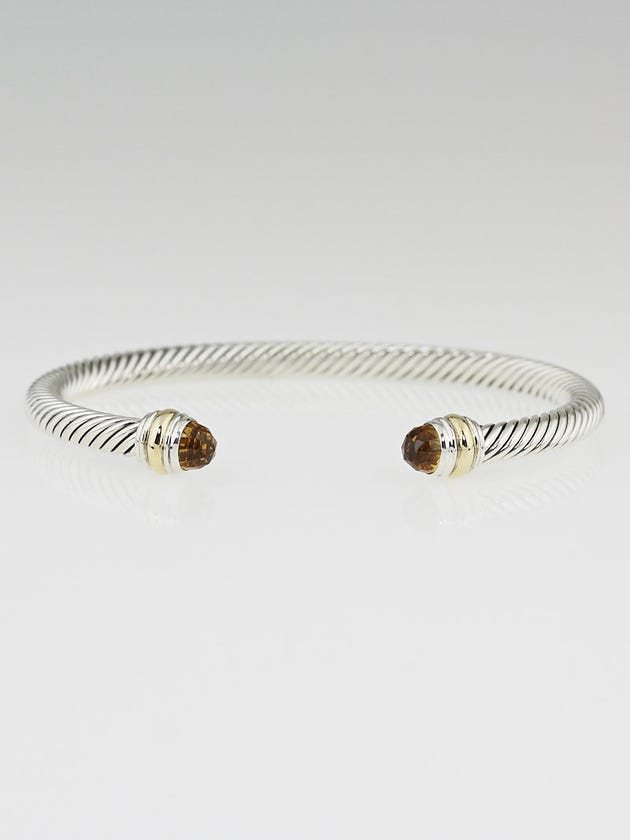 David Yurman 5mm Sterling Silver and Citrine Cable Classics Bracelet