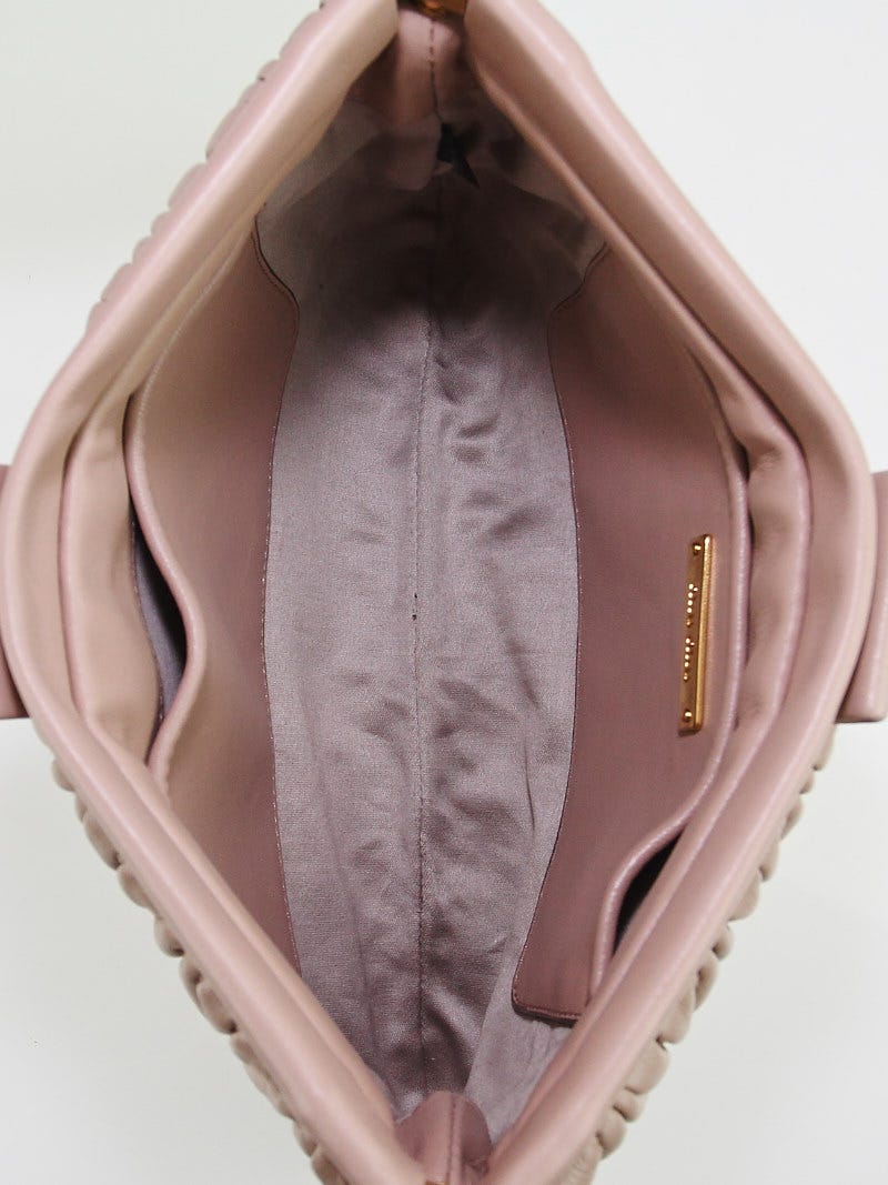 Miu Miu Pink Matelasse Nappa Leather Frame Crossbody Bag