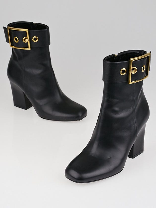 Gucci Black Leather Kesha Ankle Boots Size 5.5/36