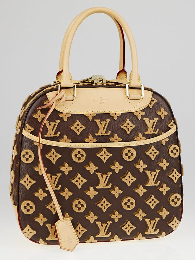 Louis Vuitton Limited Edition Caramel Monogram Tuffetage Deauville Cube Bag