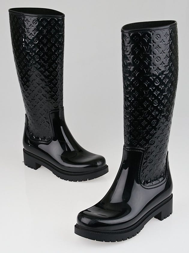 Louis Vuitton Black Monogram Rubber Splash Rain Boots Size 5.5/36