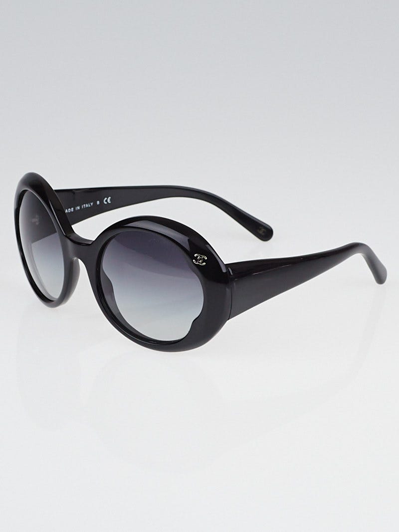 Chanel Black Plastic Round Frame Sunglasses-5154 | Yoogi's Closet