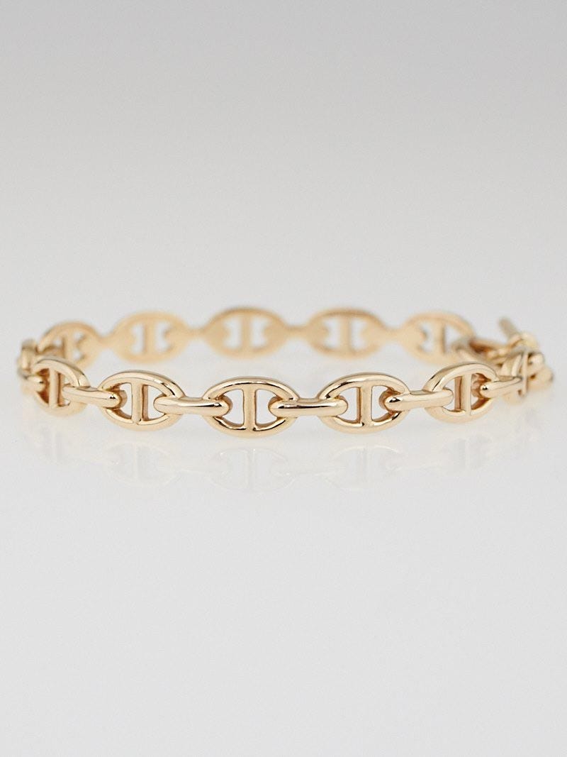 Hermes 18k Gold Chain d'Ancre Enchainee PM Bracelet