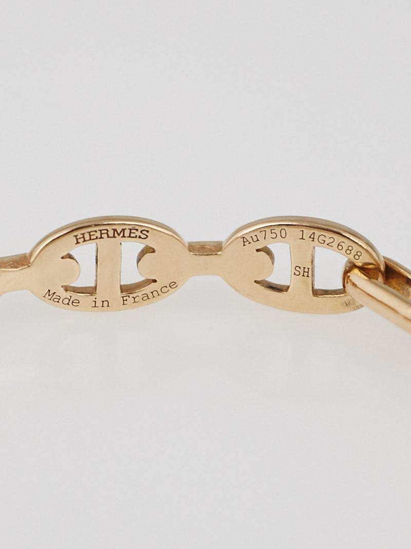 【HERMES】 Chaine d‘Ancre Enchainee ブレスレット PM Hermes 18k Gold Chain d'Ancre Enchainee PM Bracelet