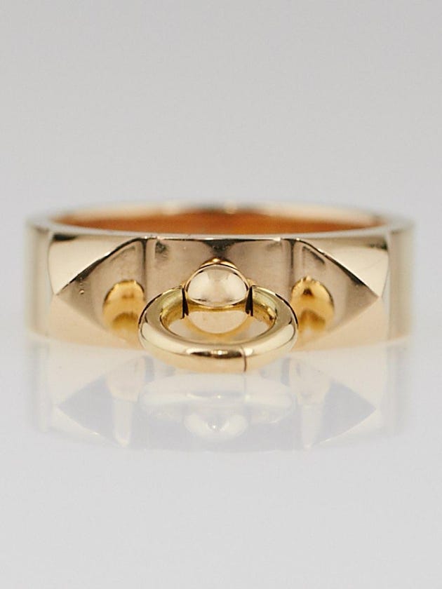 Hermes 18k Gold Collier de Chien PM Ring Size 48