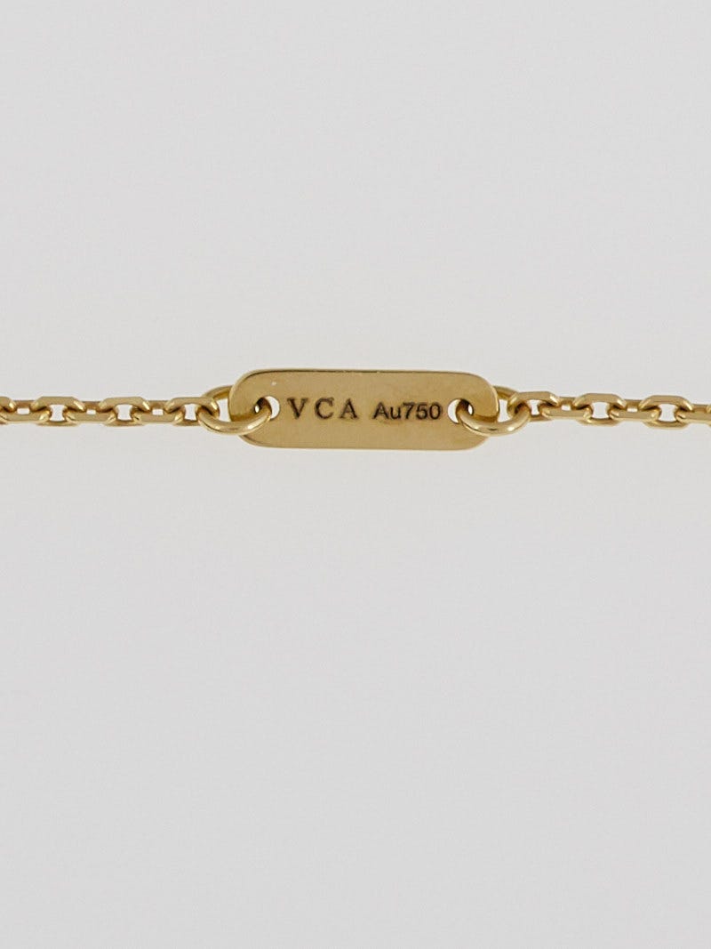 Van Cleef & Arpels Mother-of-Pearl and 18k Yellow Gold Sweet Alhambra  Clover Mini Pendant Necklace | Yoogi's Closet