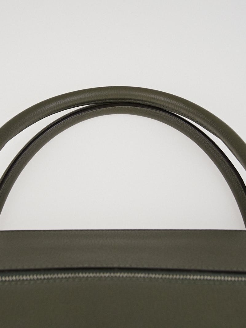 Celine Almond Drummed Leather Double Zipped Trapeze Bag | Yoogi's