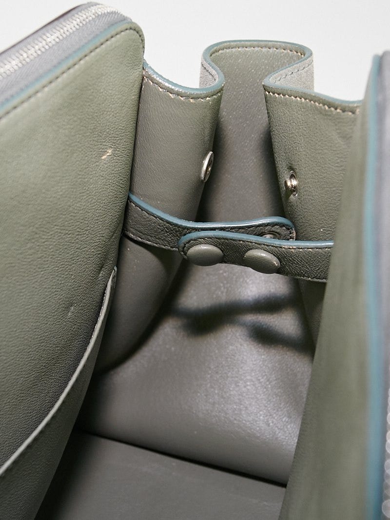 Celine Almond Drummed Leather Double Zipped Trapeze Bag | Yoogi's