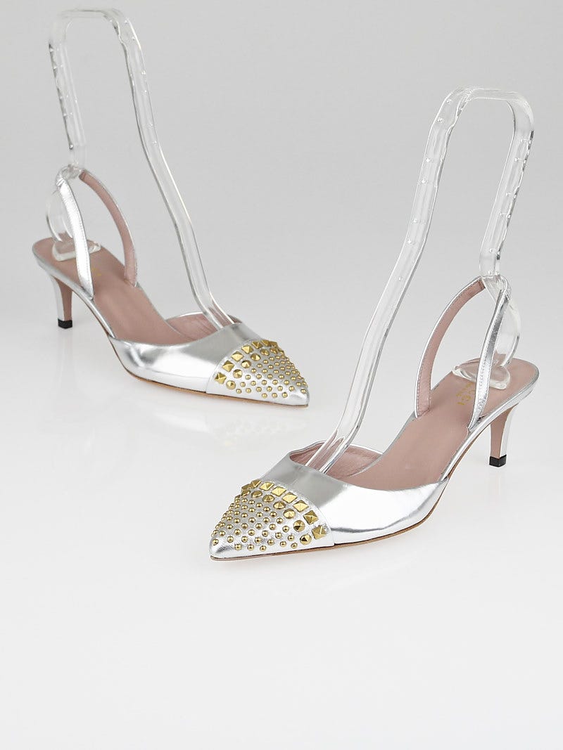 Gucci silver pumps hot sale
