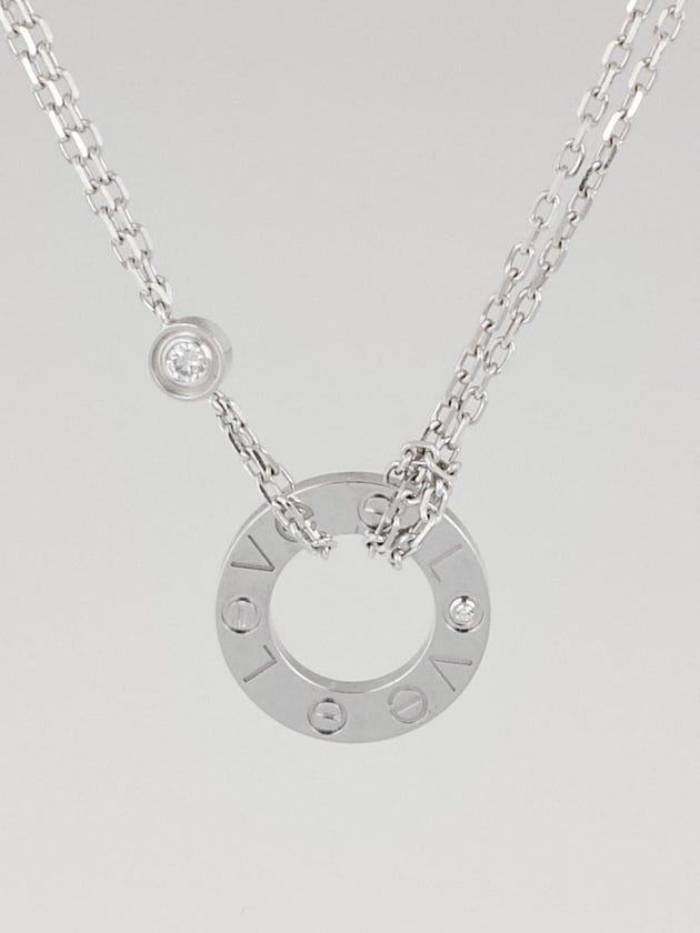 Cartier 18k White Gold and Diamonds Love Necklace
