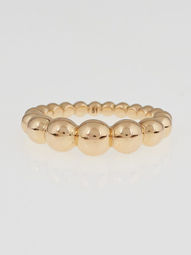 Van Cleef Arpels 18k Pink Gold Large Graduated Perlee Ring Size