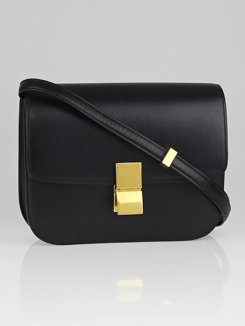 Buy Celine Box Bag Leather Medium Black 63909