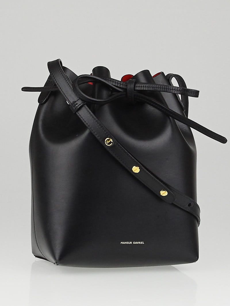 Mansur Gavriel Black Flamma Leather Mini Bucket Bag Yoogi s Closet