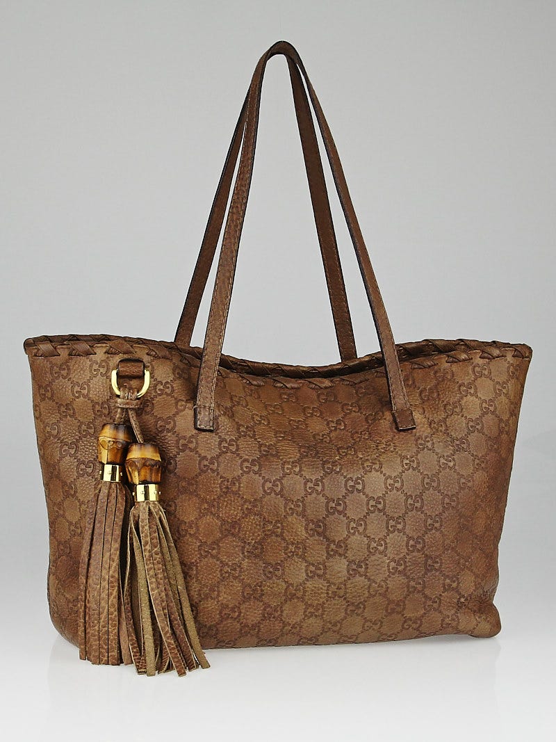 Gucci Vintage - Guccissima Tote Bag - Brown - Leather Handbag