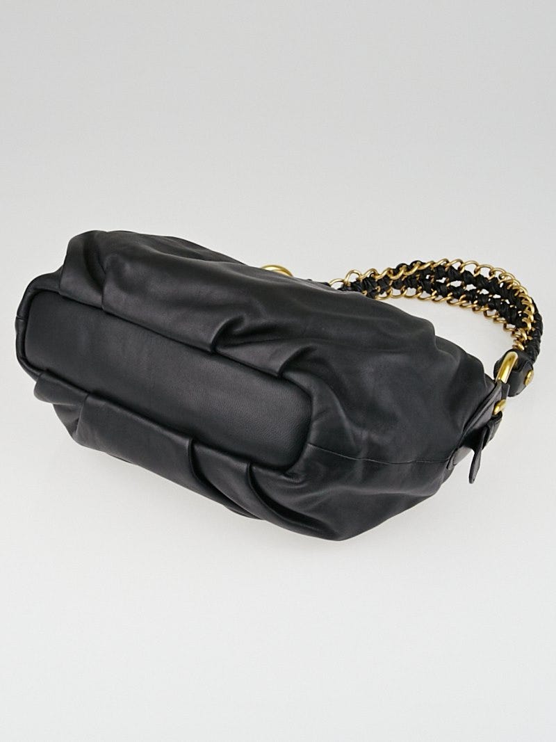 Prada Black Nappa Leather Chain Shoulder Bag BR4243 | Yoogi's Closet