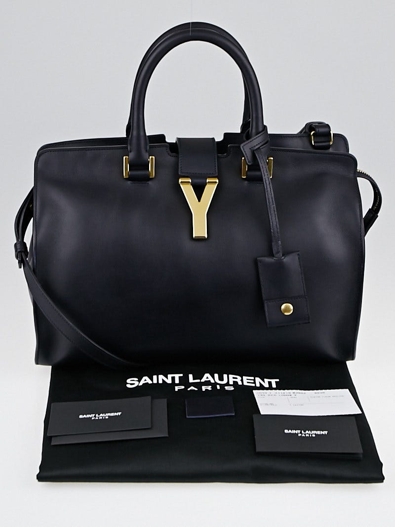 YSLバッグ Saint Laurent Navy Blue Calfskin Leather Classic Small Cabas Y Bag
