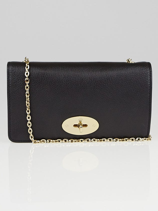 Mulberry Black Grain Leather Bayswater Chain Clutch Wallet Bag