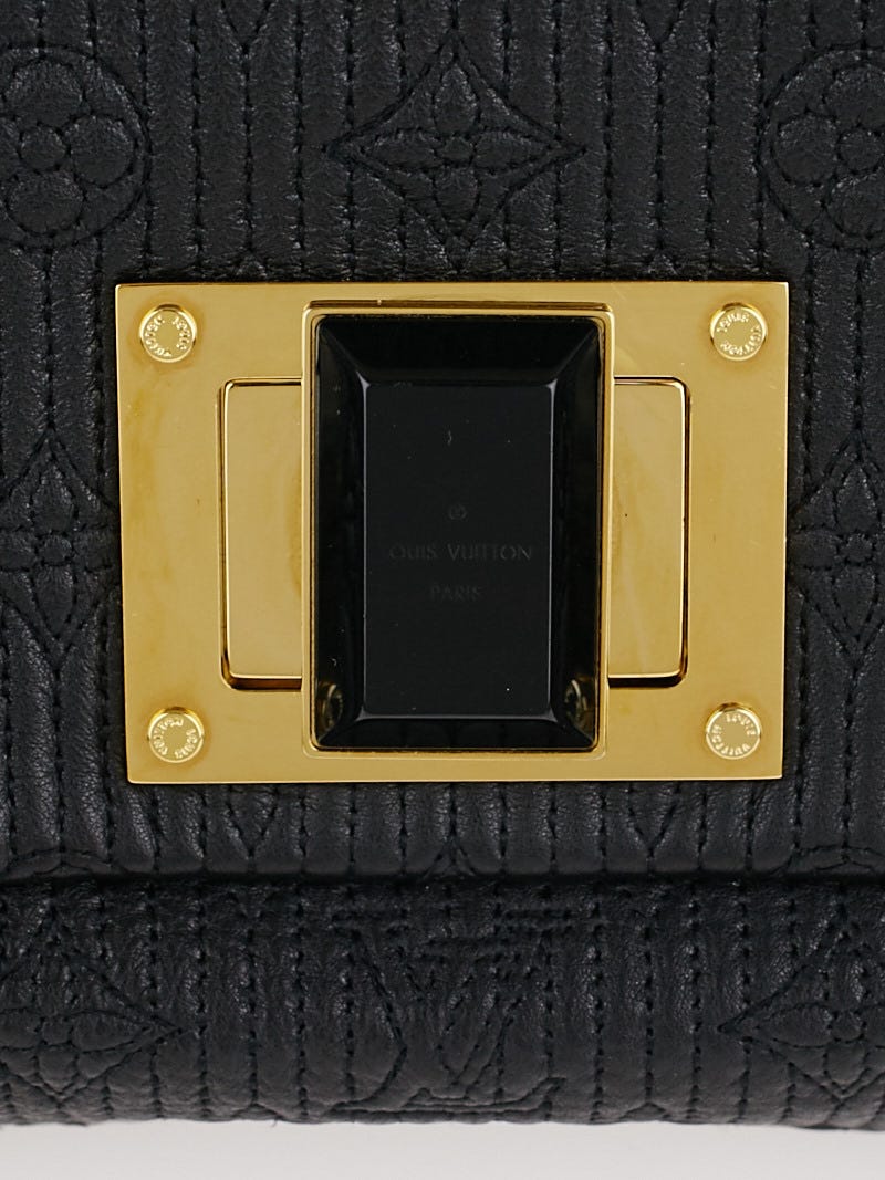 A LOUIS VUITTON CALFSKIN MONOGRAM ALTAIR CLUTCH BAG, with a black