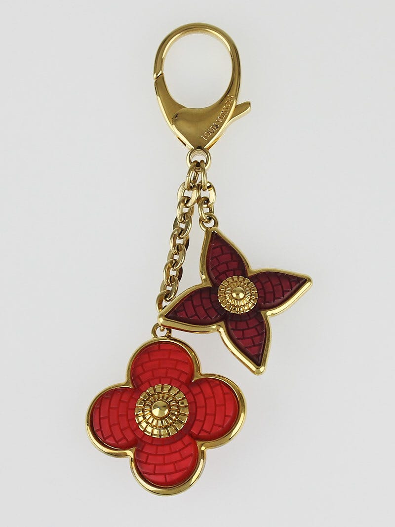 Louis Vuitton Red Resin Mosaic Monogram Flower Key Holder and Bag