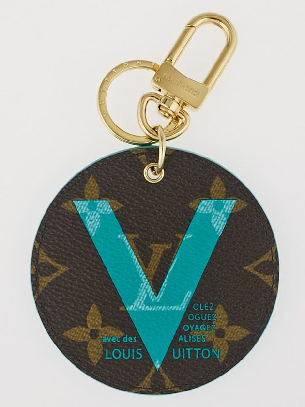 Louis Vuitton Limited Edition Turquoise Monogram V Illustre Key Holder and Bag Charm