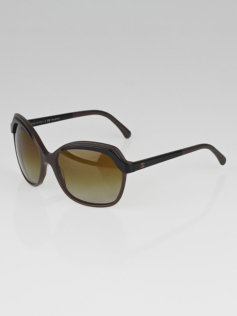 Chanel Oversized Gradient Sunglasses - Black/Brown CHANEL Oversized Square Brown Gradient Sunglasses Plastic  main image 4