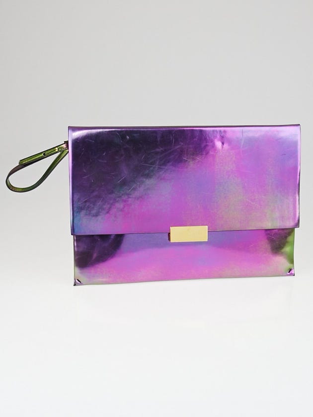 Stella McCartney Multicolor Iridescent Faux Leather Beckett Clutch Bag
