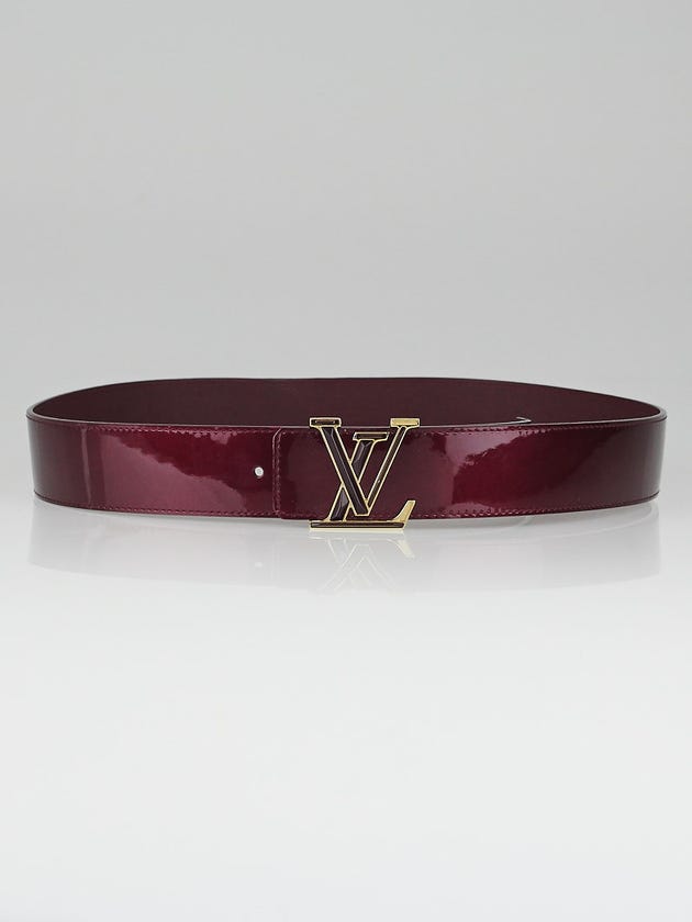 Louis Vuitton 40mm Rouge Fauviste Patent Leather LV Initiales Belt Size 90/36