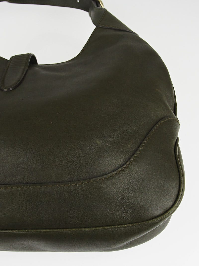 Gucci Olive Green Leather New Jackie Medium Hobo Bag Gucci Olive Green Leather New Jackie Medium Hobo Bag